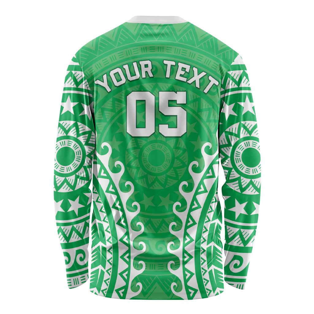 Custom Cook Islands Mitiaro Long Sleeve Shirt Polynesian Tribal Tattoo