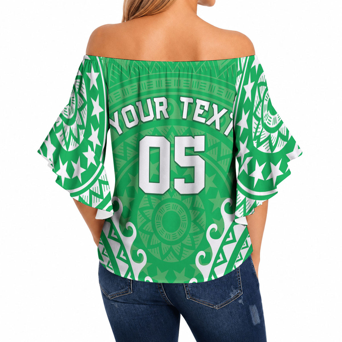 Custom Cook Islands Mitiaro Off Shoulder Wrap Waist Top Polynesian Tribal Tattoo LT05 - Polynesian Pride