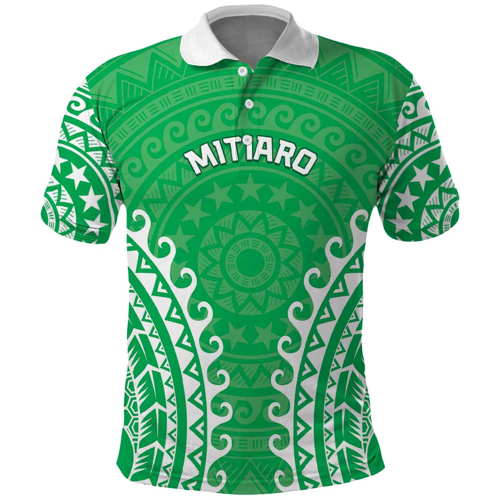 Custom Cook Islands Mitiaro Polo Shirt Polynesian Tribal Tattoo