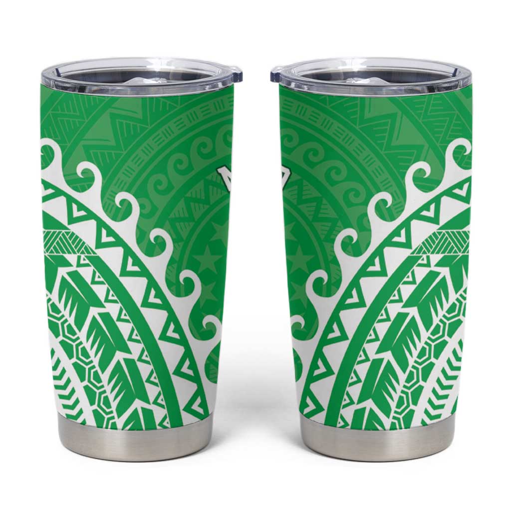 Cook Islands Mitiaro Tumbler Cup Polynesian Tribal Tattoo LT05 Green - Polynesian Pride
