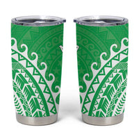 Cook Islands Mitiaro Tumbler Cup Polynesian Tribal Tattoo LT05 Green - Polynesian Pride
