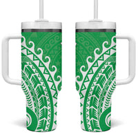 Cook Islands Mitiaro Tumbler With Handle Polynesian Tribal Tattoo LT05 One Size: 40 oz Green - Polynesian Pride