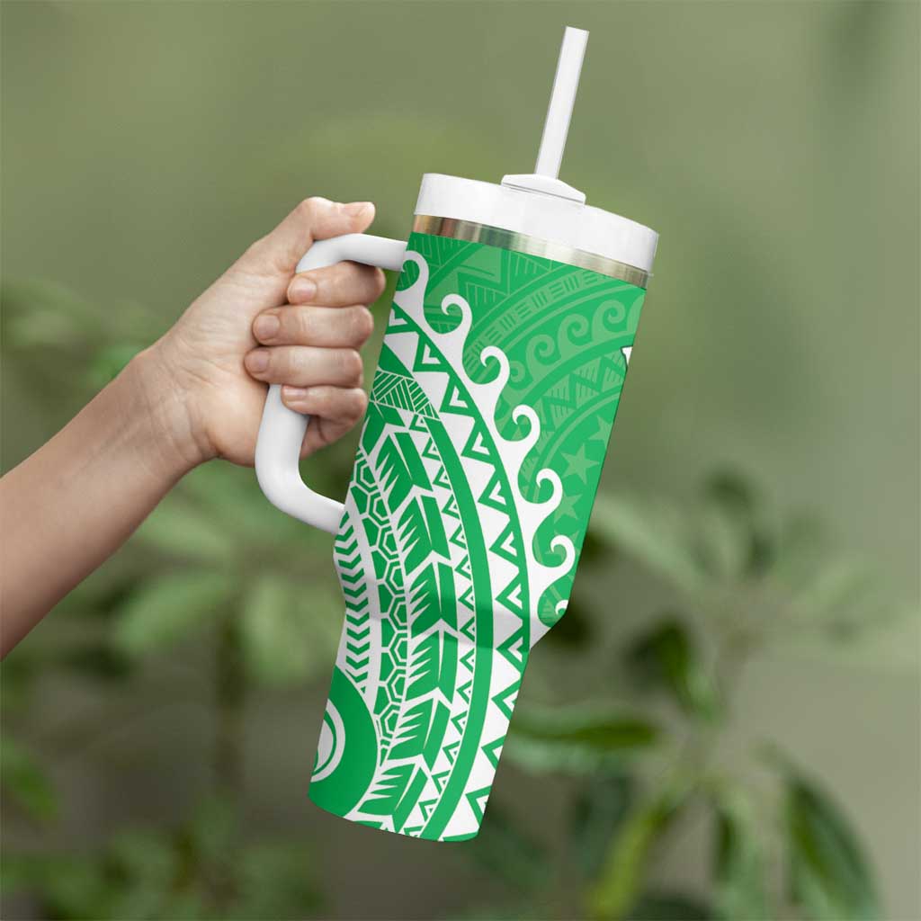 Cook Islands Mitiaro Tumbler With Handle Polynesian Tribal Tattoo LT05 - Polynesian Pride