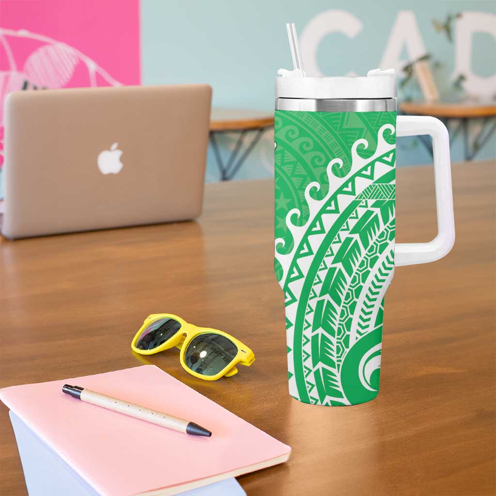 Cook Islands Mitiaro Tumbler With Handle Polynesian Tribal Tattoo LT05 - Polynesian Pride