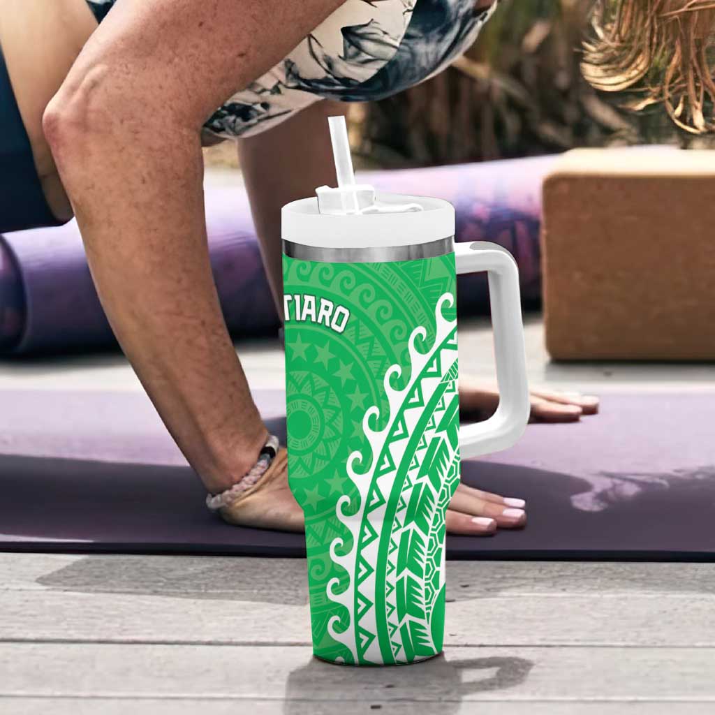 Cook Islands Mitiaro Tumbler With Handle Polynesian Tribal Tattoo LT05 - Polynesian Pride
