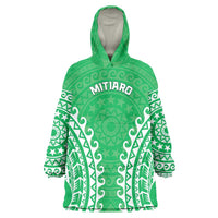 Custom Cook Islands Mitiaro Wearable Blanket Hoodie Polynesian Tribal Tattoo