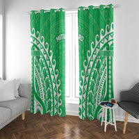 Cook Islands Mitiaro Window Curtain Polynesian Tribal Tattoo LT05 With Grommets Green - Polynesian Pride