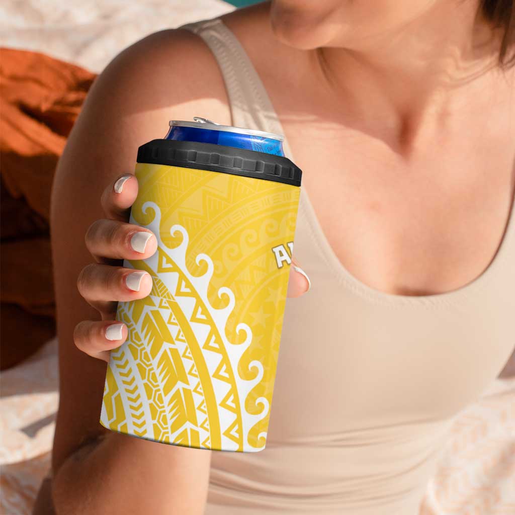 Cook Islands Aitutaki 4 in 1 Can Cooler Tumbler Polynesian Tribal Tattoo LT05 - Polynesian Pride