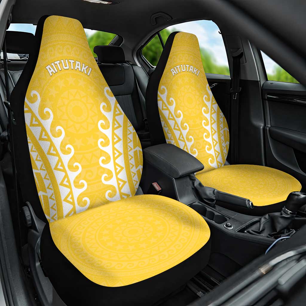 Custom Cook Islands Aitutaki Car Seat Cover Polynesian Tribal Tattoo