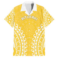 Custom Cook Islands Aitutaki Family Matching Short Sleeve Bodycon Dress and Hawaiian Shirt Polynesian Tribal Tattoo