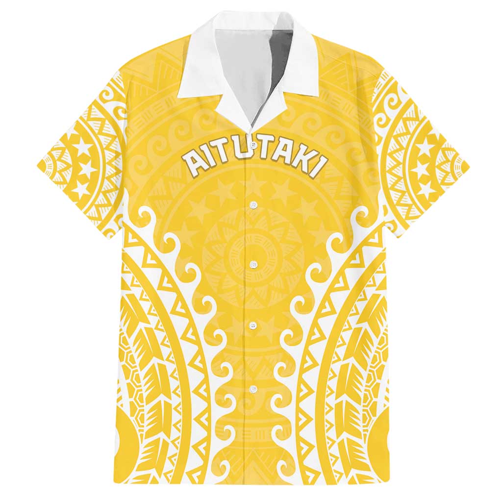 Custom Cook Islands Aitutaki Hawaiian Shirt Polynesian Tribal Tattoo