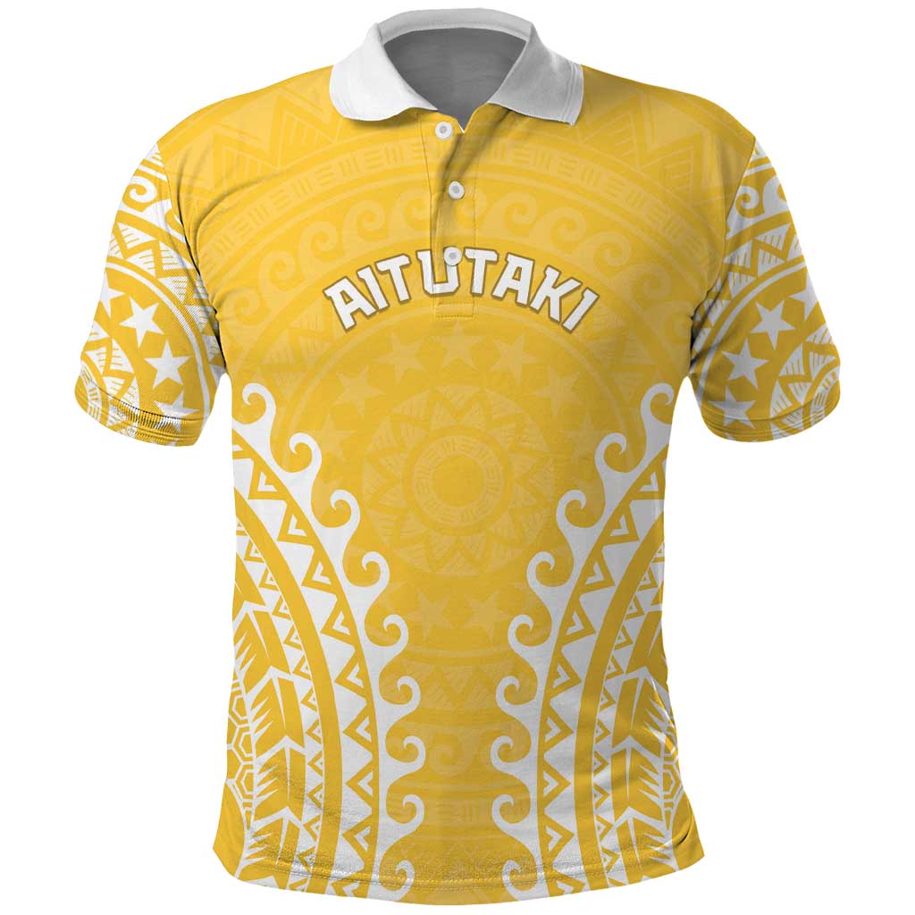 Custom Cook Islands Aitutaki Polo Shirt Polynesian Tribal Tattoo