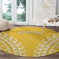 Custom Cook Islands Aitutaki Round Carpet Polynesian Tribal Tattoo