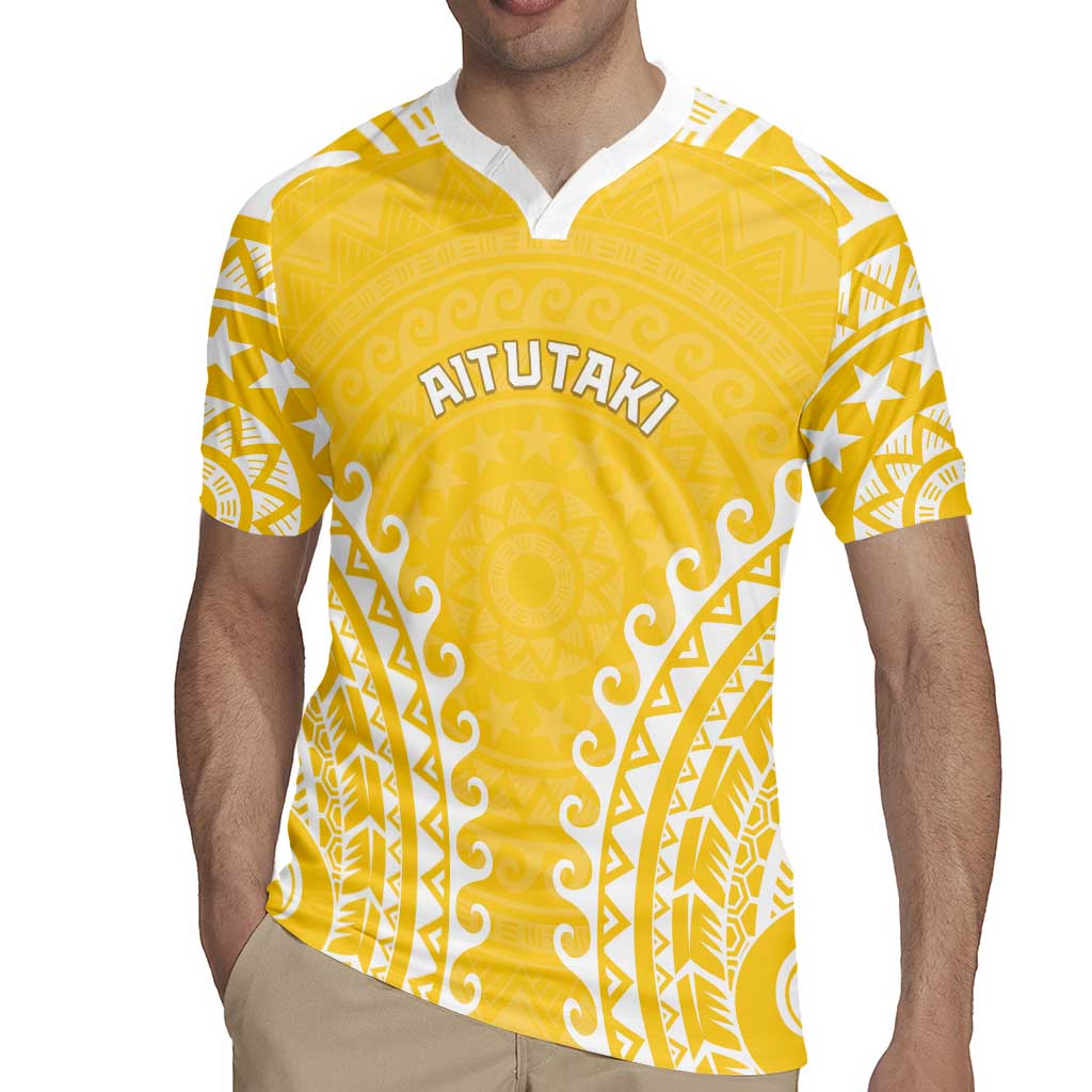 Custom Cook Islands Aitutaki Rugby Jersey Polynesian Tribal Tattoo