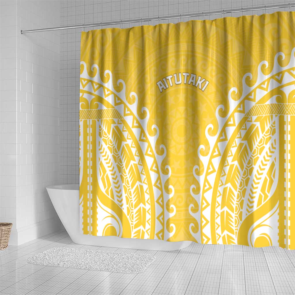 Custom Cook Islands Aitutaki Shower Curtain Polynesian Tribal Tattoo