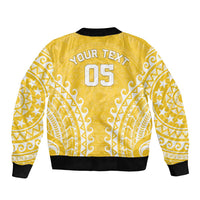 Custom Cook Islands Aitutaki Sleeve Zip Bomber Jacket Polynesian Tribal Tattoo