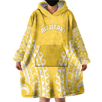 Custom Cook Islands Aitutaki Wearable Blanket Hoodie Polynesian Tribal Tattoo