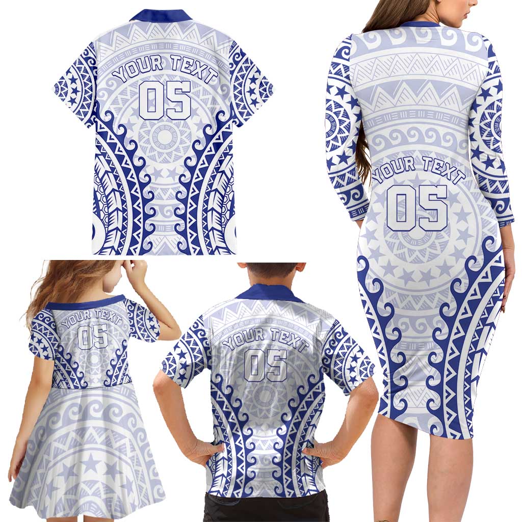 Custom Cook Islands Palmerston Family Matching Long Sleeve Bodycon Dress and Hawaiian Shirt Polynesian Tribal Tattoo