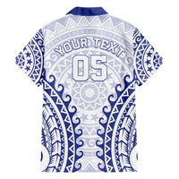 Custom Cook Islands Palmerston Family Matching Off The Shoulder Long Sleeve Dress and Hawaiian Shirt Polynesian Tribal Tattoo