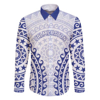 Custom Cook Islands Palmerston Family Matching Off The Shoulder Long Sleeve Dress and Hawaiian Shirt Polynesian Tribal Tattoo