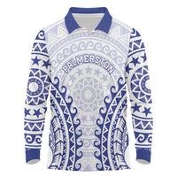 Custom Cook Islands Palmerston Long Sleeve Polo Shirt Polynesian Tribal Tattoo