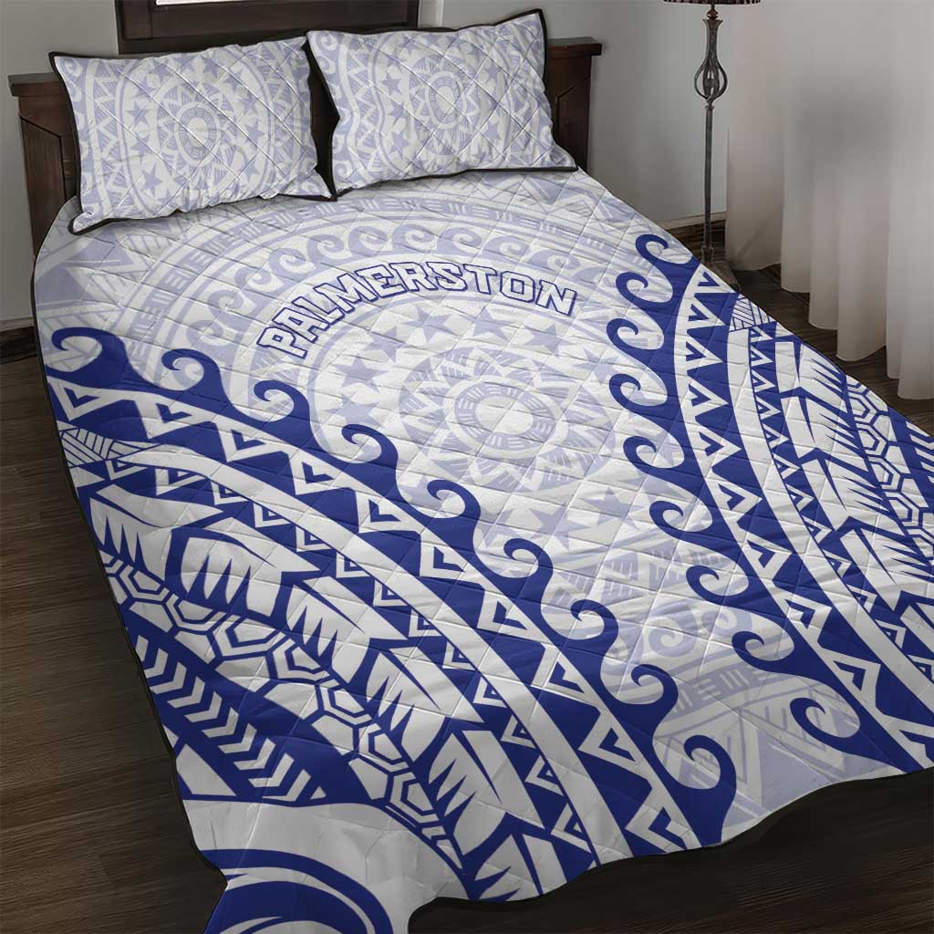 Cook Islands Palmerston Quilt Bed Set Polynesian Tribal Tattoo LT05 Navy - Polynesian Pride