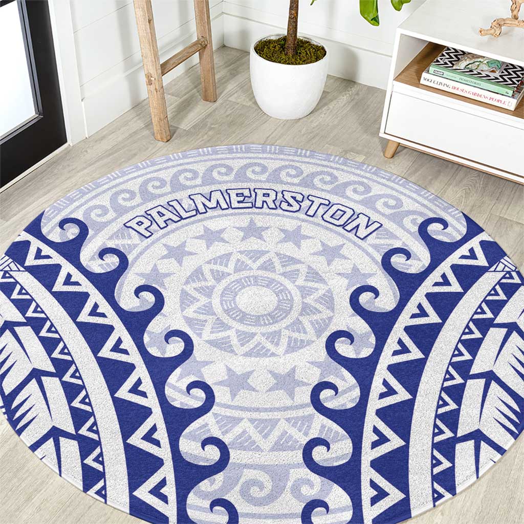 Custom Cook Islands Palmerston Round Carpet Polynesian Tribal Tattoo
