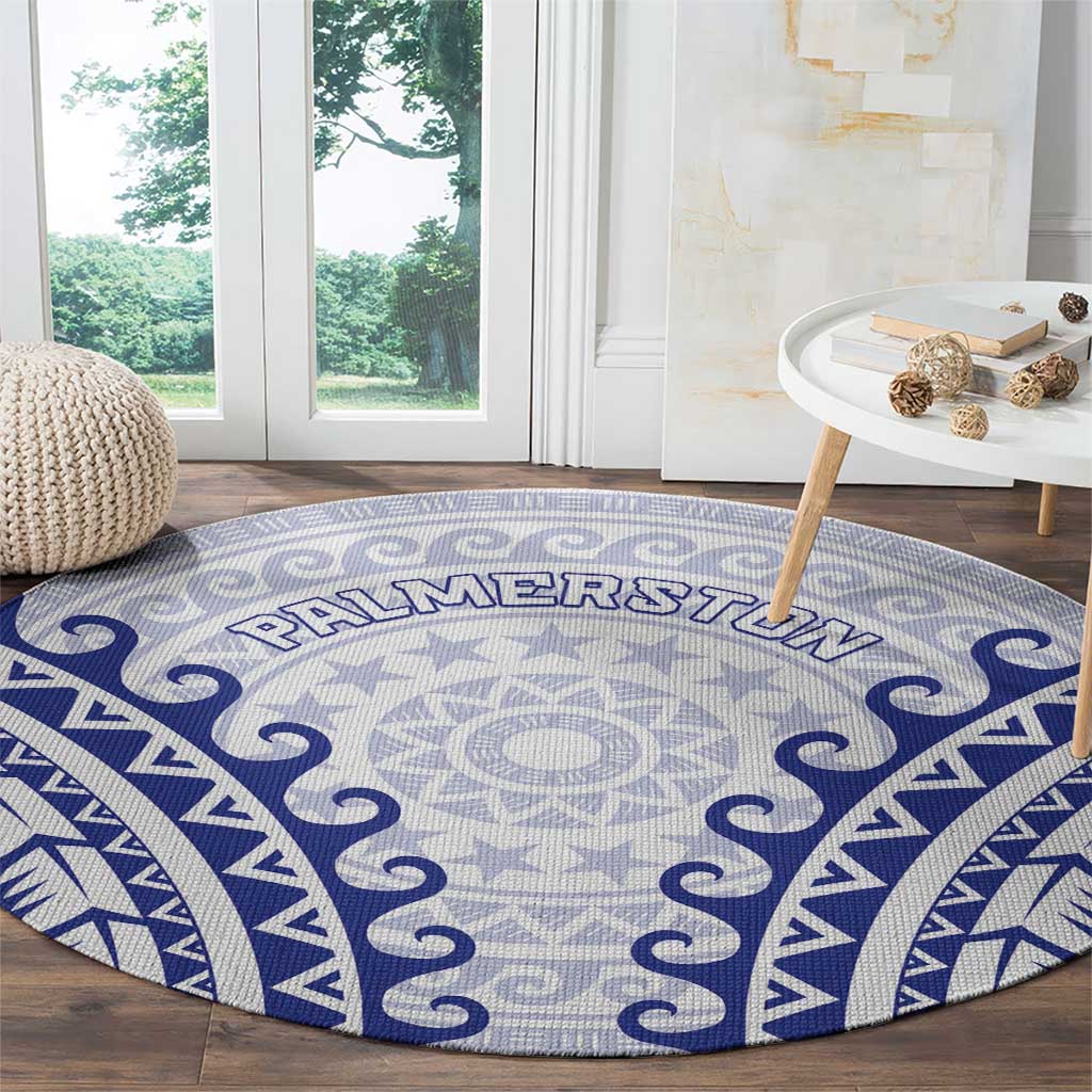 Custom Cook Islands Palmerston Round Carpet Polynesian Tribal Tattoo