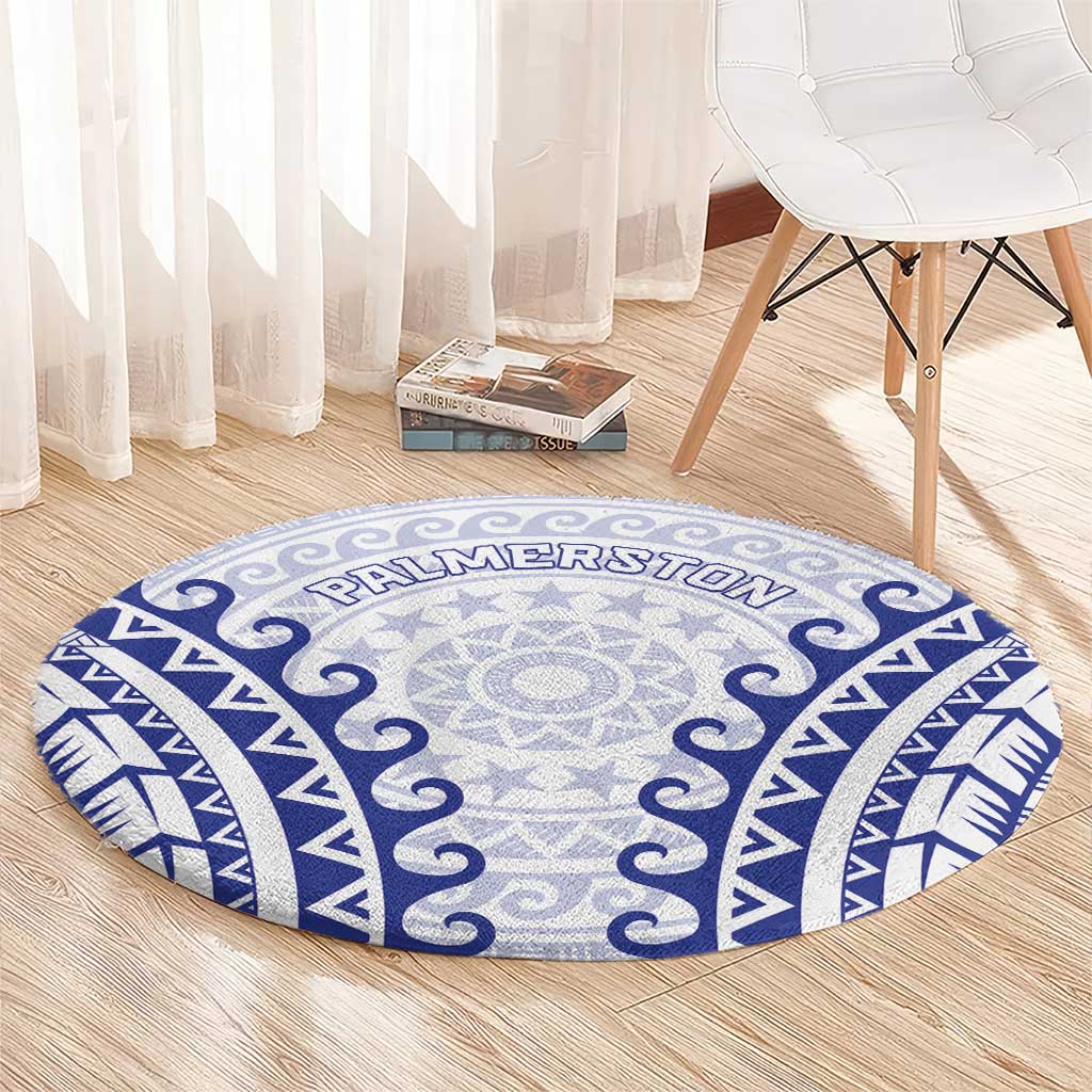 Custom Cook Islands Palmerston Round Carpet Polynesian Tribal Tattoo