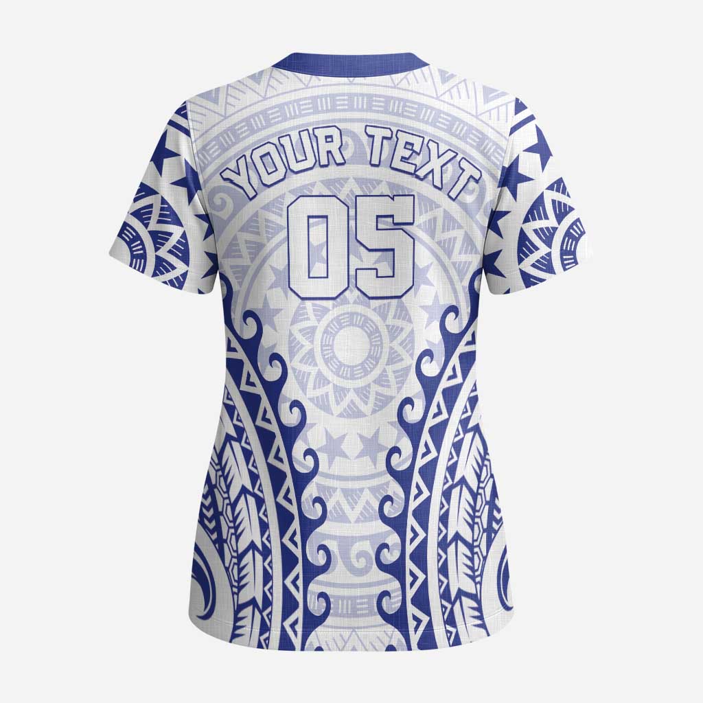 Custom Cook Islands Palmerston Scrub Top Polynesian Tribal Tattoo - Polynesian Pride