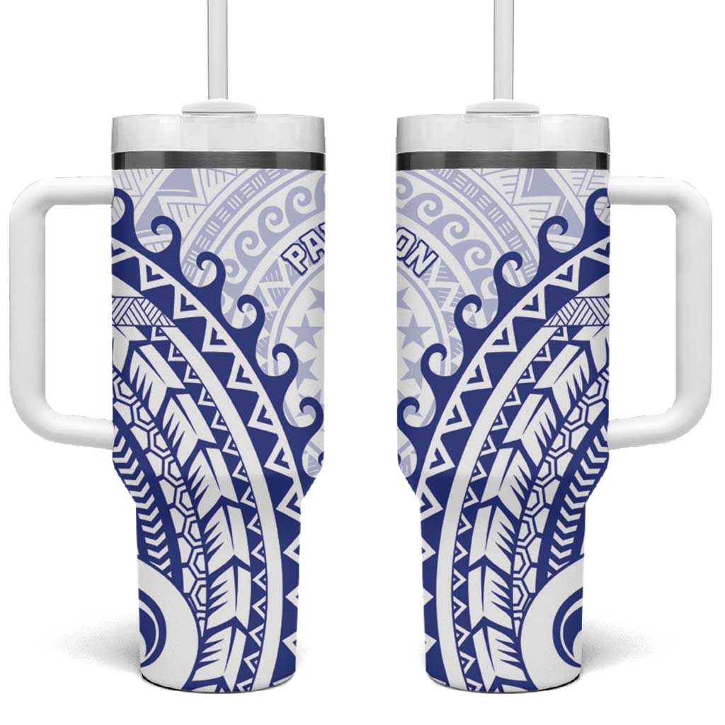 Cook Islands Palmerston Tumbler With Handle Polynesian Tribal Tattoo LT05 One Size: 40 oz Navy - Polynesian Pride