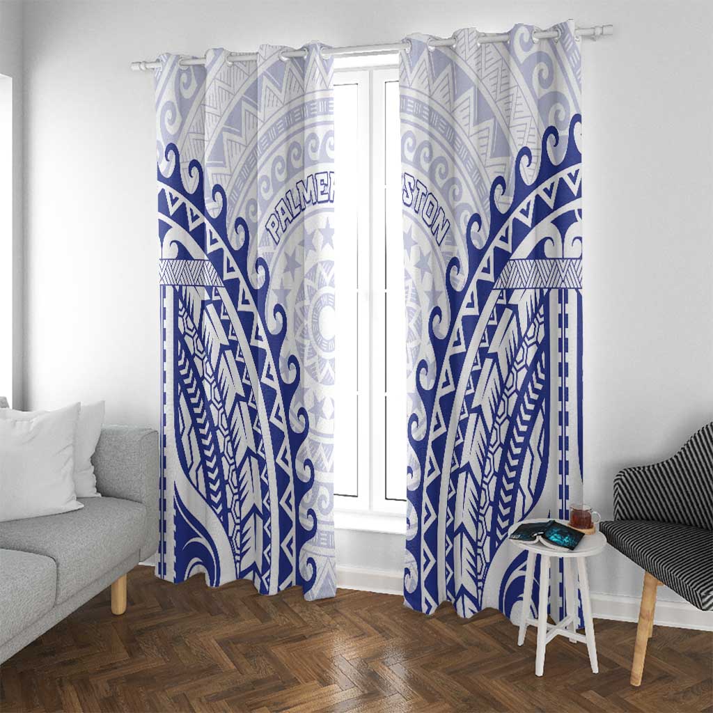 Cook Islands Palmerston Window Curtain Polynesian Tribal Tattoo LT05 With Grommets Navy - Polynesian Pride