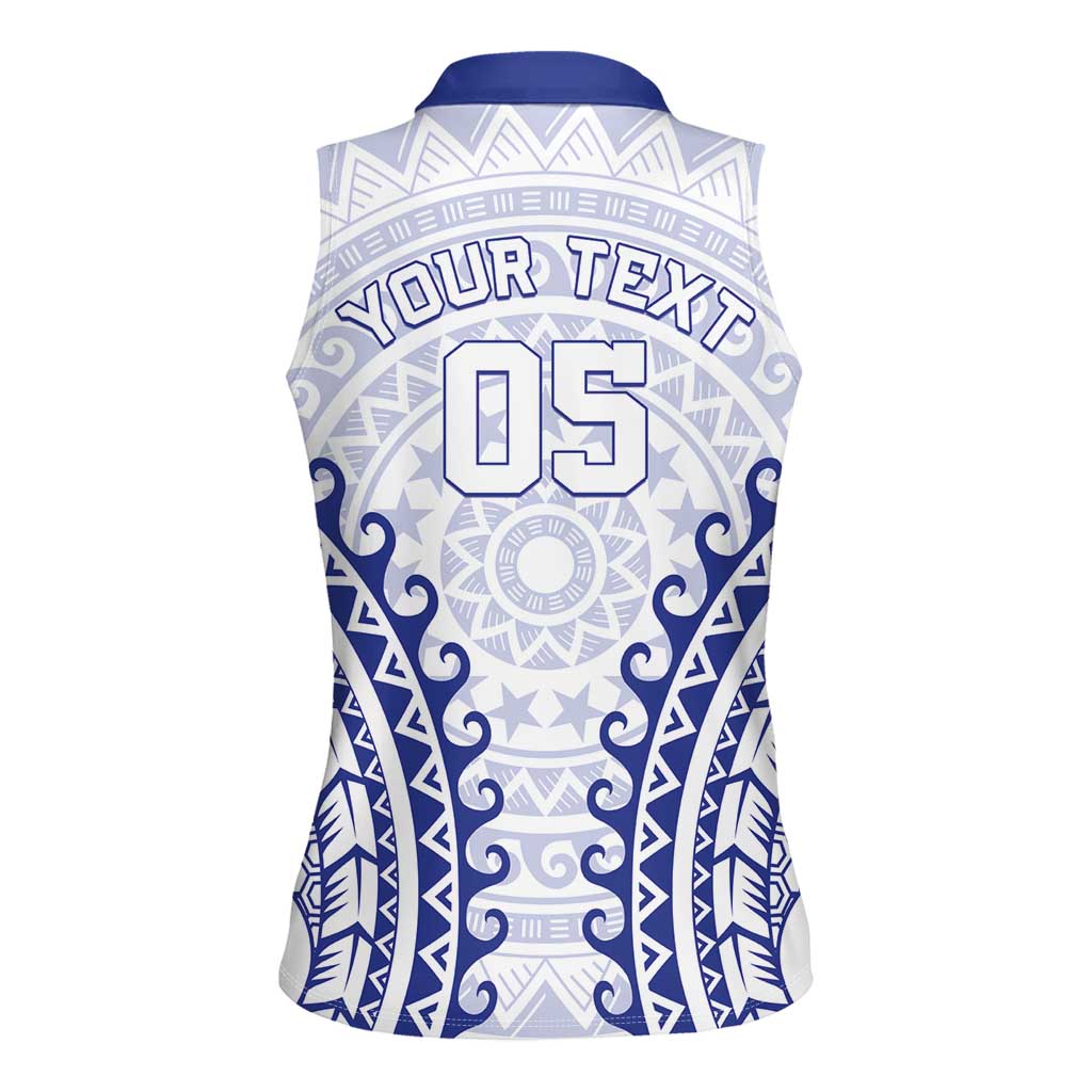 Custom Cook Islands Palmerston Women Sleeveless Polo Shirt Polynesian Tribal Tattoo