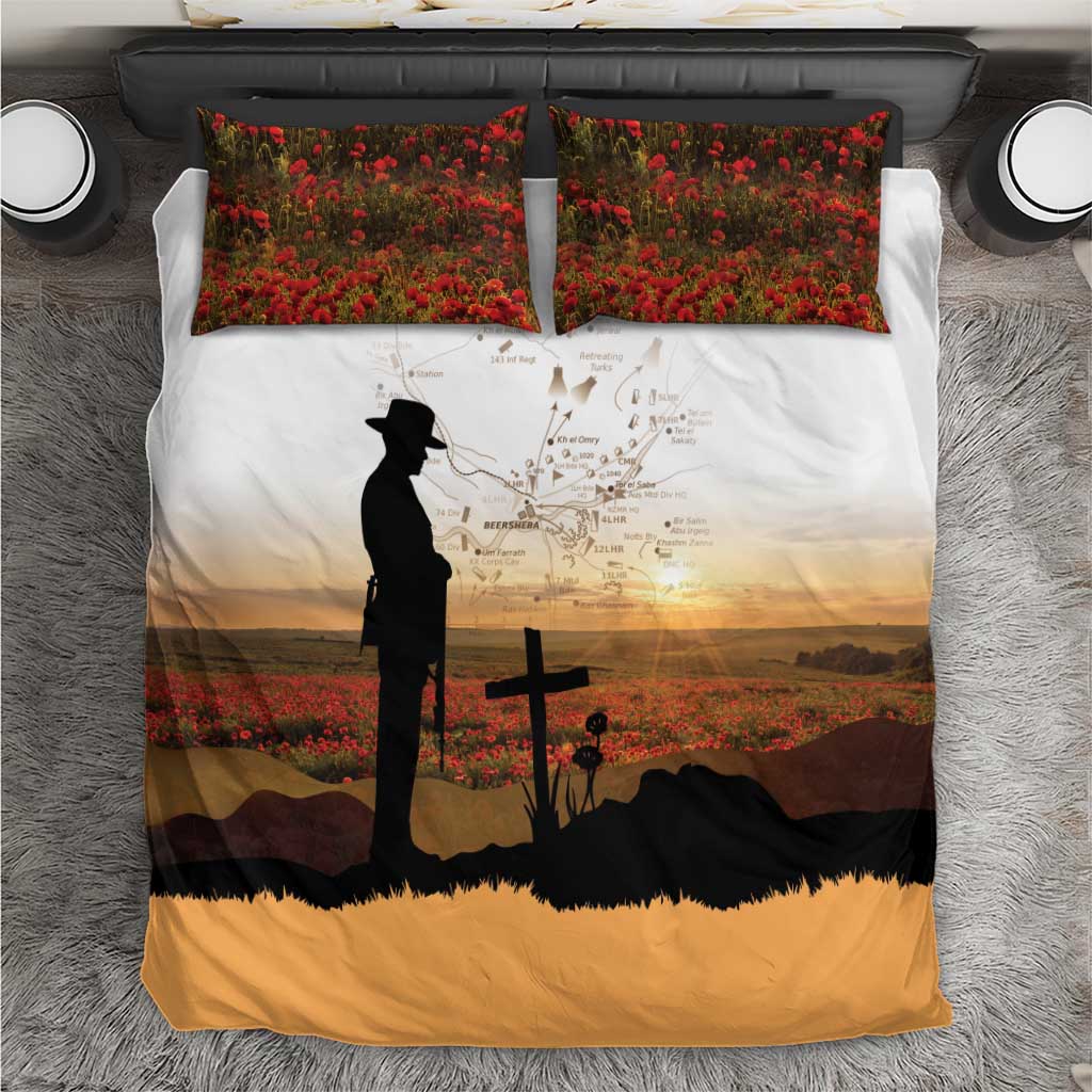 Australia And New Zealand ANZAC Day Bedding Set Battle Of Beersheba LT05 Beige - Polynesian Pride