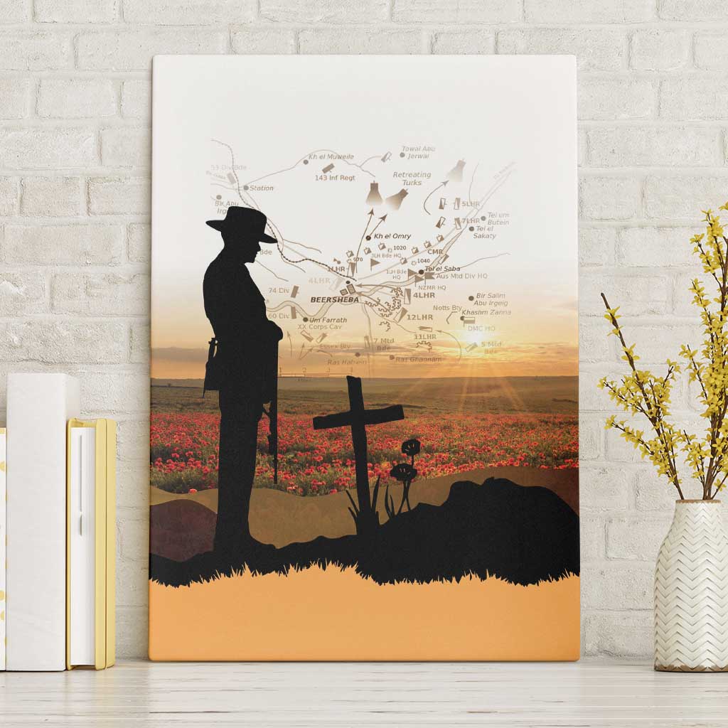 Australia And New Zealand ANZAC Day Canvas Wall Art Battle Of Beersheba LT05 Without Frame Beige - Polynesian Pride