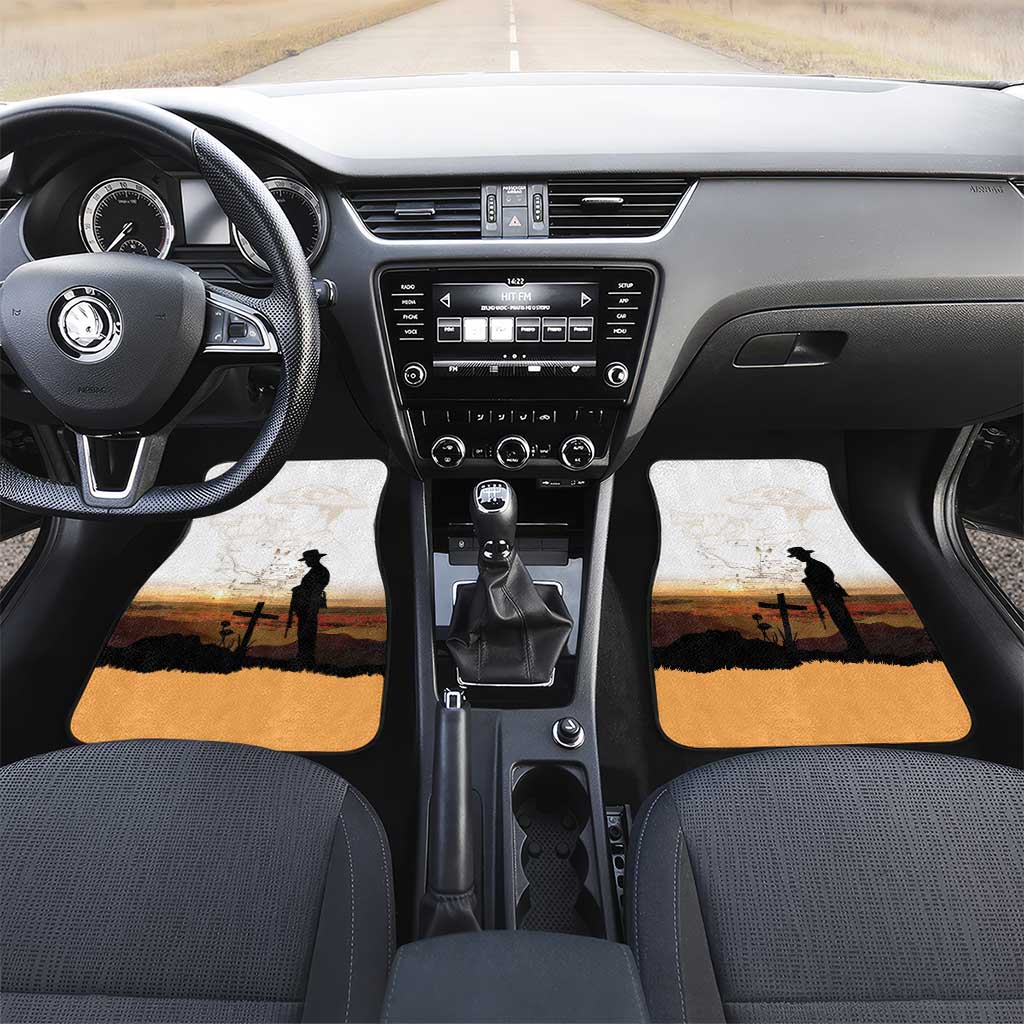Australia And New Zealand ANZAC Day Car Mats Battle Of Beersheba LT05 Set 2pcs - Front Beige - Polynesian Pride