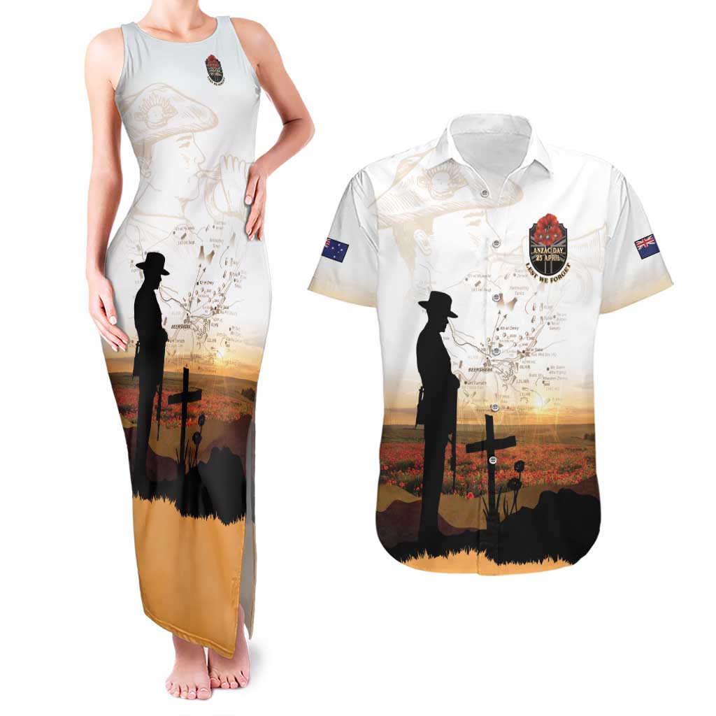 Australia And New Zealand ANZAC Day Couples Matching Tank Maxi Dress and Hawaiian Shirt Battle Of Beersheba