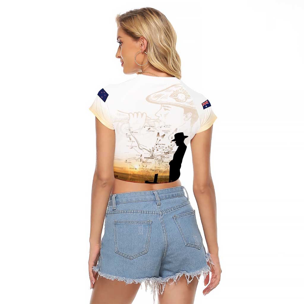 Australia And New Zealand ANZAC Day Raglan Cropped T Shirt Battle Of Beersheba