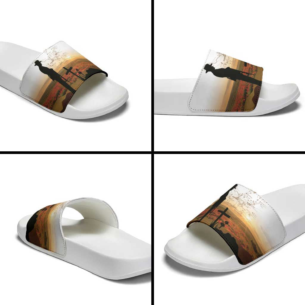 Australia And New Zealand ANZAC Day Slide Sandals Battle Of Beersheba LT05 - Polynesian Pride