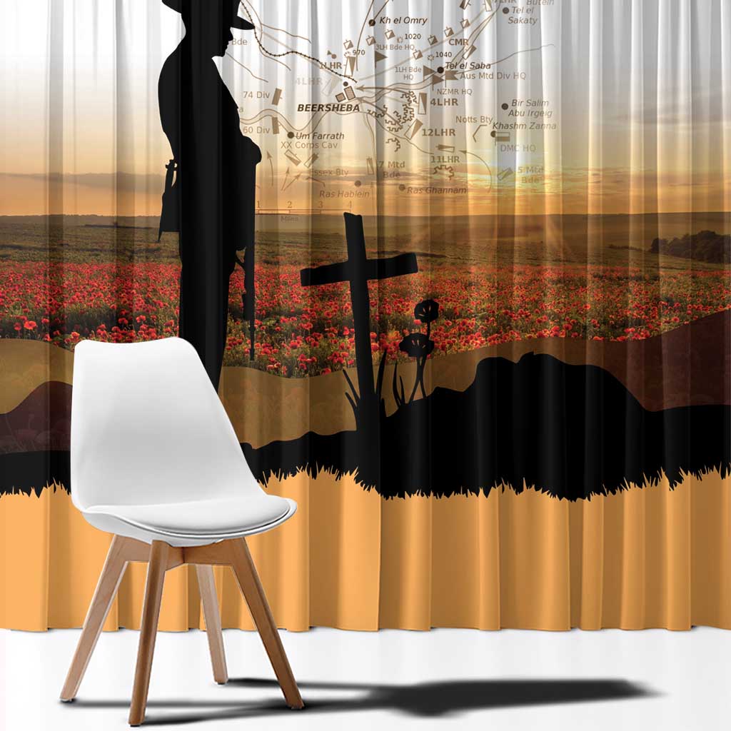 Australia And New Zealand ANZAC Day Window Curtain Battle Of Beersheba LT05 - Polynesian Pride
