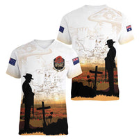 Australia And New Zealand ANZAC Day Women V-Neck T-Shirt Battle Of Beersheba