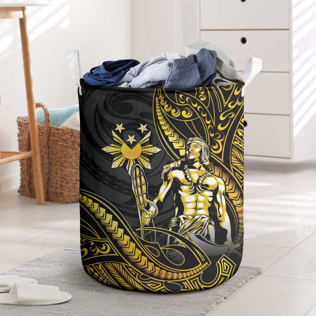 Filipinos Lapu Lapu Hero Laundry Basket Gold Polynesian Tribal Tattoo LT05 Gold - Polynesian Pride