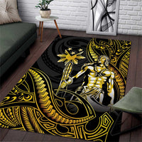 Filipinos Lapu Lapu Hero Area Rug Gold Polynesian Tribal Tattoo LT05 Gold - Polynesian Pride