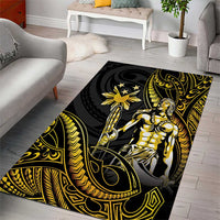 Filipinos Lapu Lapu Hero Area Rug Gold Polynesian Tribal Tattoo LT05 - Polynesian Pride