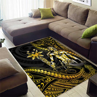 Filipinos Lapu Lapu Hero Area Rug Gold Polynesian Tribal Tattoo LT05 - Polynesian Pride