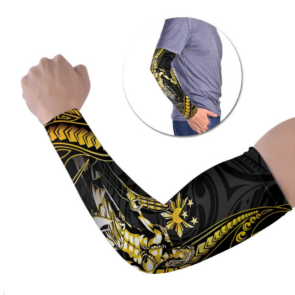 Filipinos Lapu Lapu Hero Arm Sleeves Gold Polynesian Tribal Tattoo LT05 Set of 2 Gold - Polynesian Pride