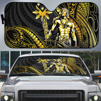 Filipinos Lapu Lapu Hero Auto Sun Shade Gold Polynesian Tribal Tattoo LT05 Gold - Polynesian Pride