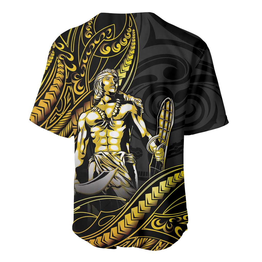 Filipinos Lapu Lapu Hero Baseball Jersey Gold Polynesian Tribal Tattoo LT05 - Polynesian Pride