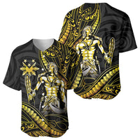 Filipinos Lapu Lapu Hero Baseball Jersey Gold Polynesian Tribal Tattoo LT05 - Polynesian Pride