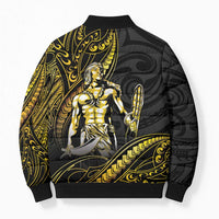 Filipinos Lapu Lapu Hero Bomber Puffer Jacket Gold Polynesian Tribal Tattoo LT05 - Polynesian Pride